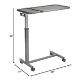 Over Bed Table - Deluxe Twin Top Over Bed or Chair Table Adjustable Height and Angle Mobility Aid Apparel & Accessories - Tophatter Daily Deals