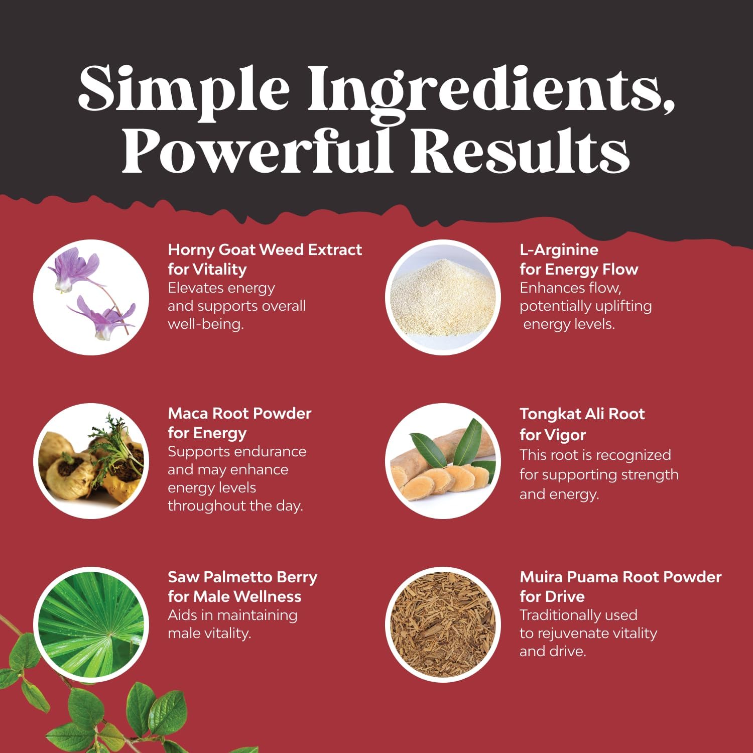 Horny Goat Weed for Men - Extra Strength Male Supplement with Black Maca Root, Tongkat Ali, Saw Palmetto & Panax Ginseng Extract for Stamina & Energy Vitamins & Supplements - Tophatter Daily Deals