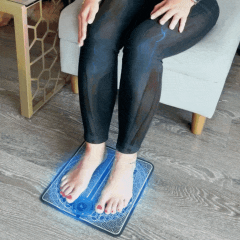 Experience Ultimate Pain Relief & Foot Comfort: EMS Stimulator Massager Foot Mat with 8 Modes and 19 Intensity Levels Foot Massagers - Tophatter Daily Deals