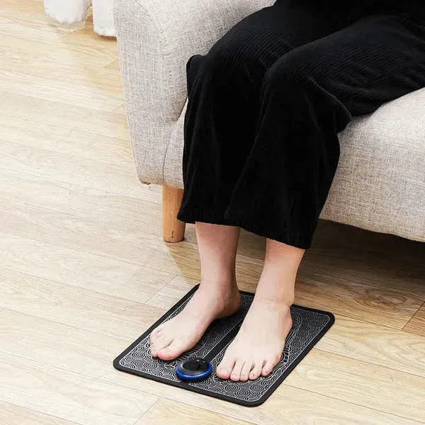 Experience Ultimate Pain Relief & Foot Comfort: EMS Stimulator Massager Foot Mat with 8 Modes and 19 Intensity Levels Foot Massagers - Tophatter Daily Deals
