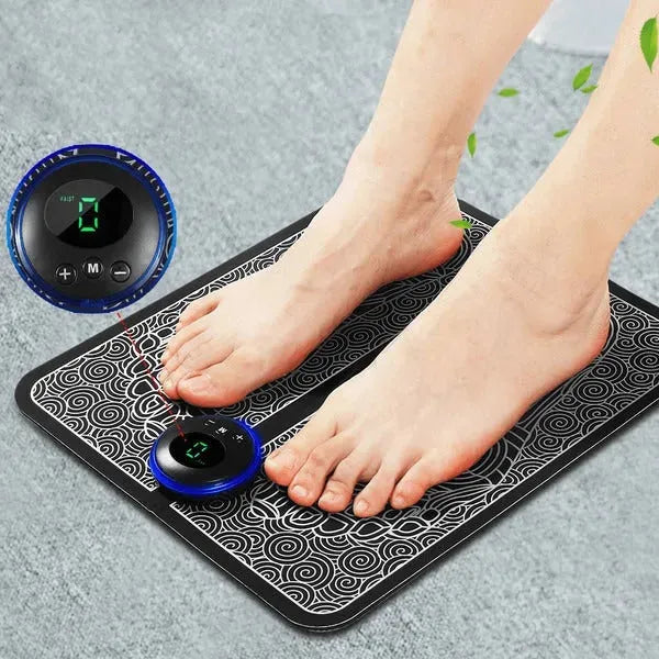 Experience Ultimate Pain Relief & Foot Comfort: EMS Stimulator Massager Foot Mat with 8 Modes and 19 Intensity Levels Foot Massagers - Tophatter Daily Deals