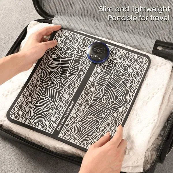 Experience Ultimate Pain Relief & Foot Comfort: EMS Stimulator Massager Foot Mat with 8 Modes and 19 Intensity Levels Foot Massagers - Tophatter Daily Deals