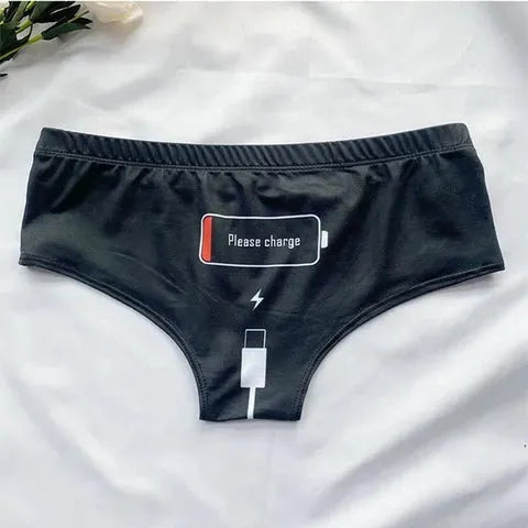 Please Charge - Low Battery Funny Sexy Panties Panties - Tophatter Daily Deals