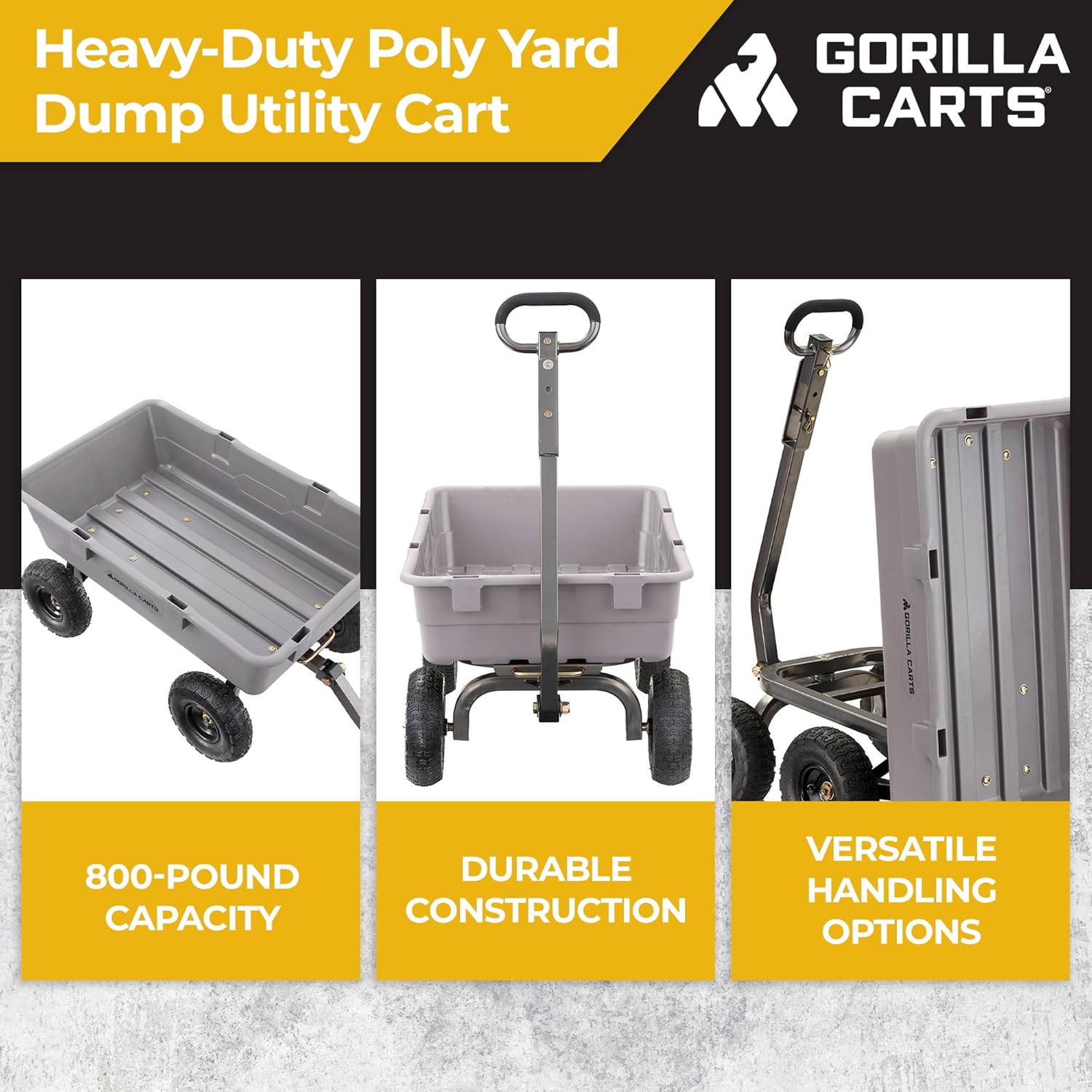 Gorilla® Heavy Duty Utility Cart Wheelbarrow - Tophatter Daily Deals