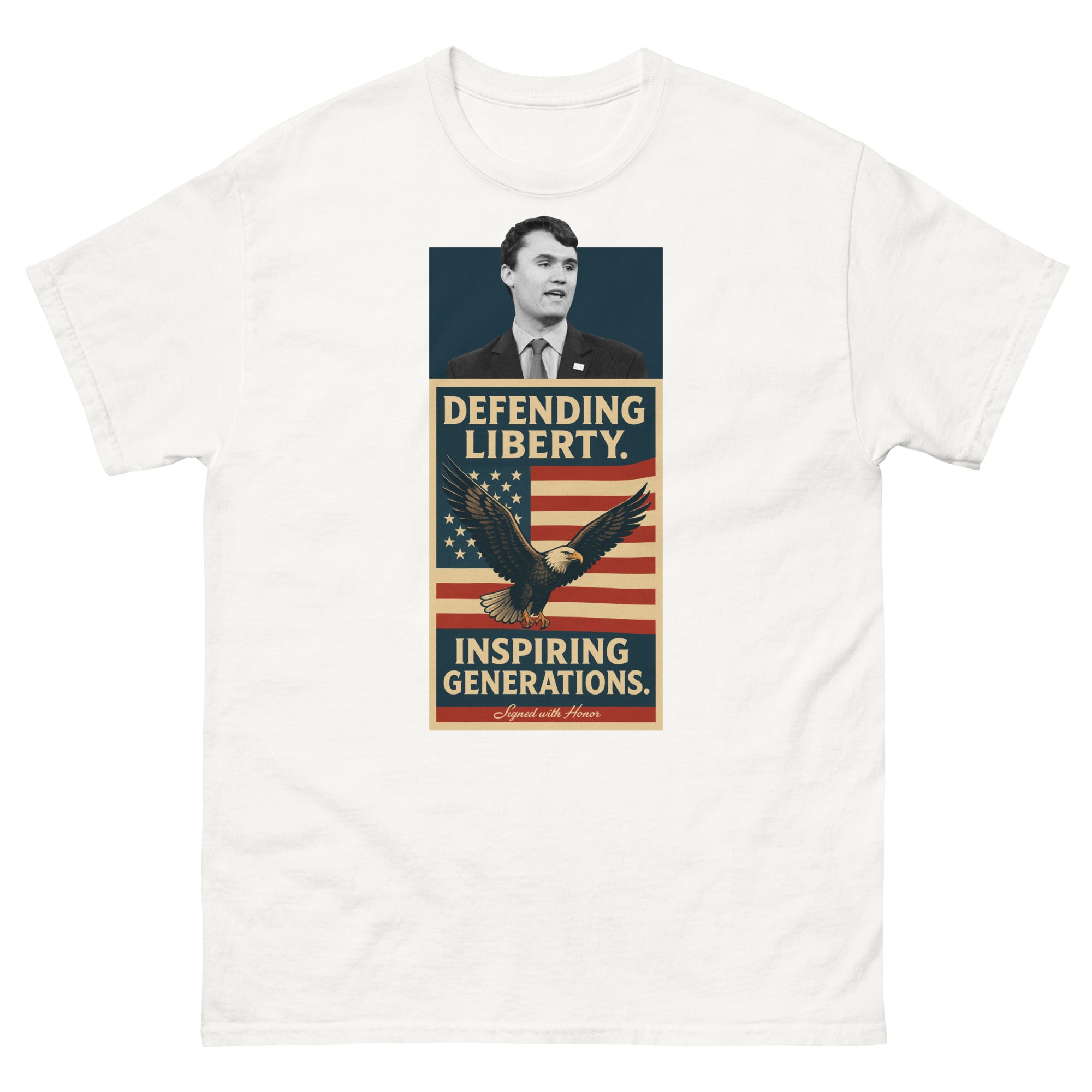 Charlie Kirk Defending Liberty Inspiring Generations Shirt T-Shirt - Tophatter Daily Deals