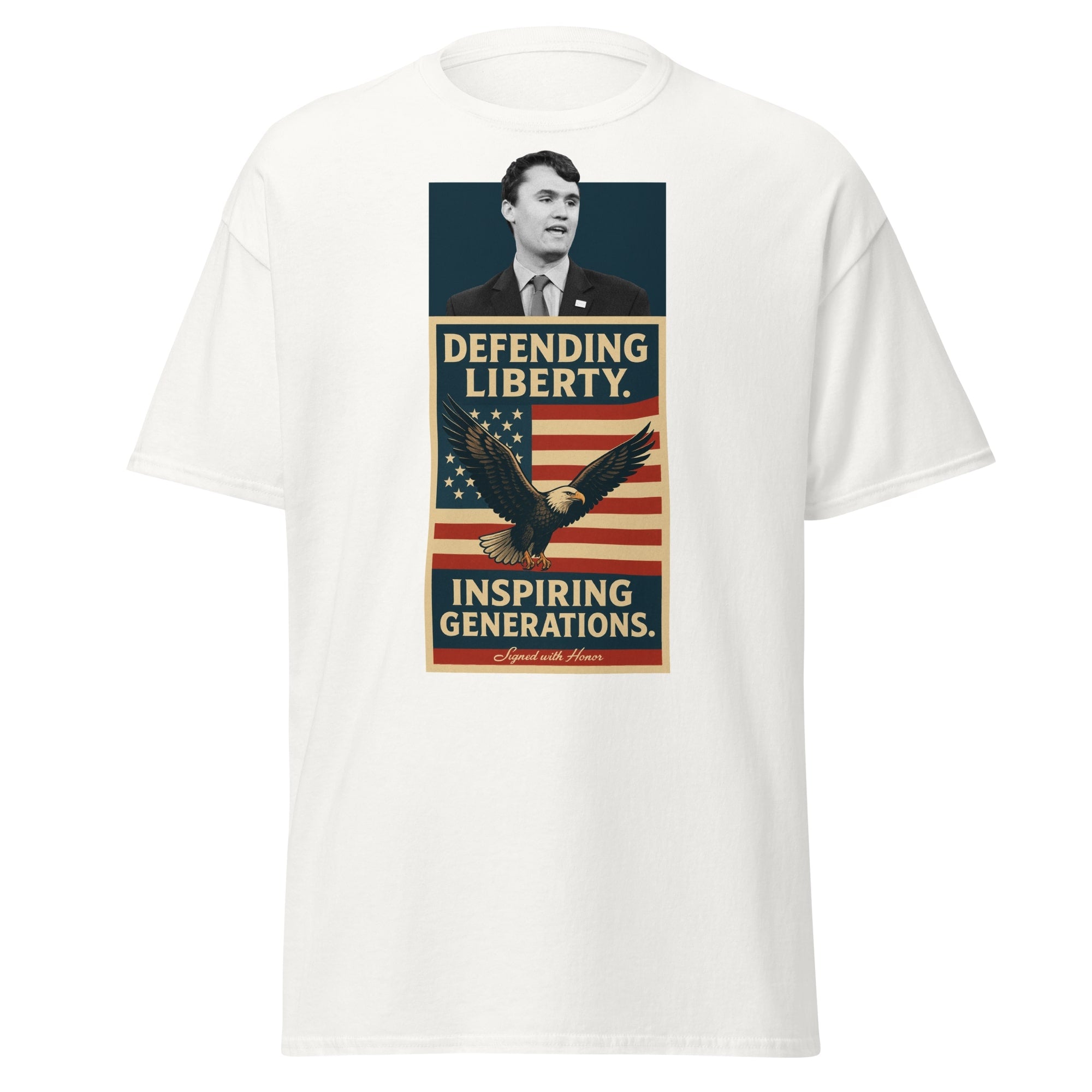 Charlie Kirk Defending Liberty Inspiring Generations Shirt T-Shirt - Tophatter Daily Deals