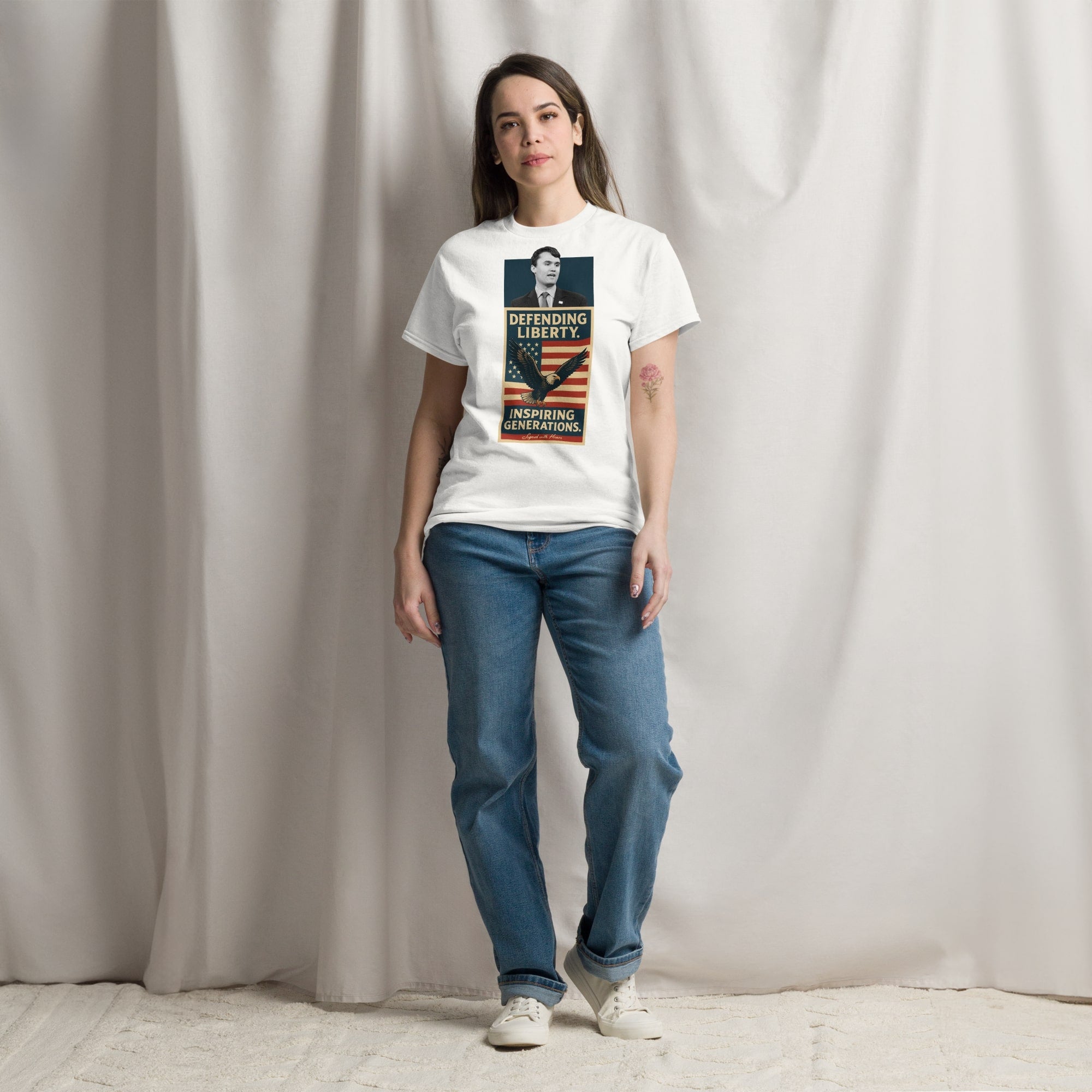 Charlie Kirk Defending Liberty Inspiring Generations Shirt T-Shirt - Tophatter Daily Deals