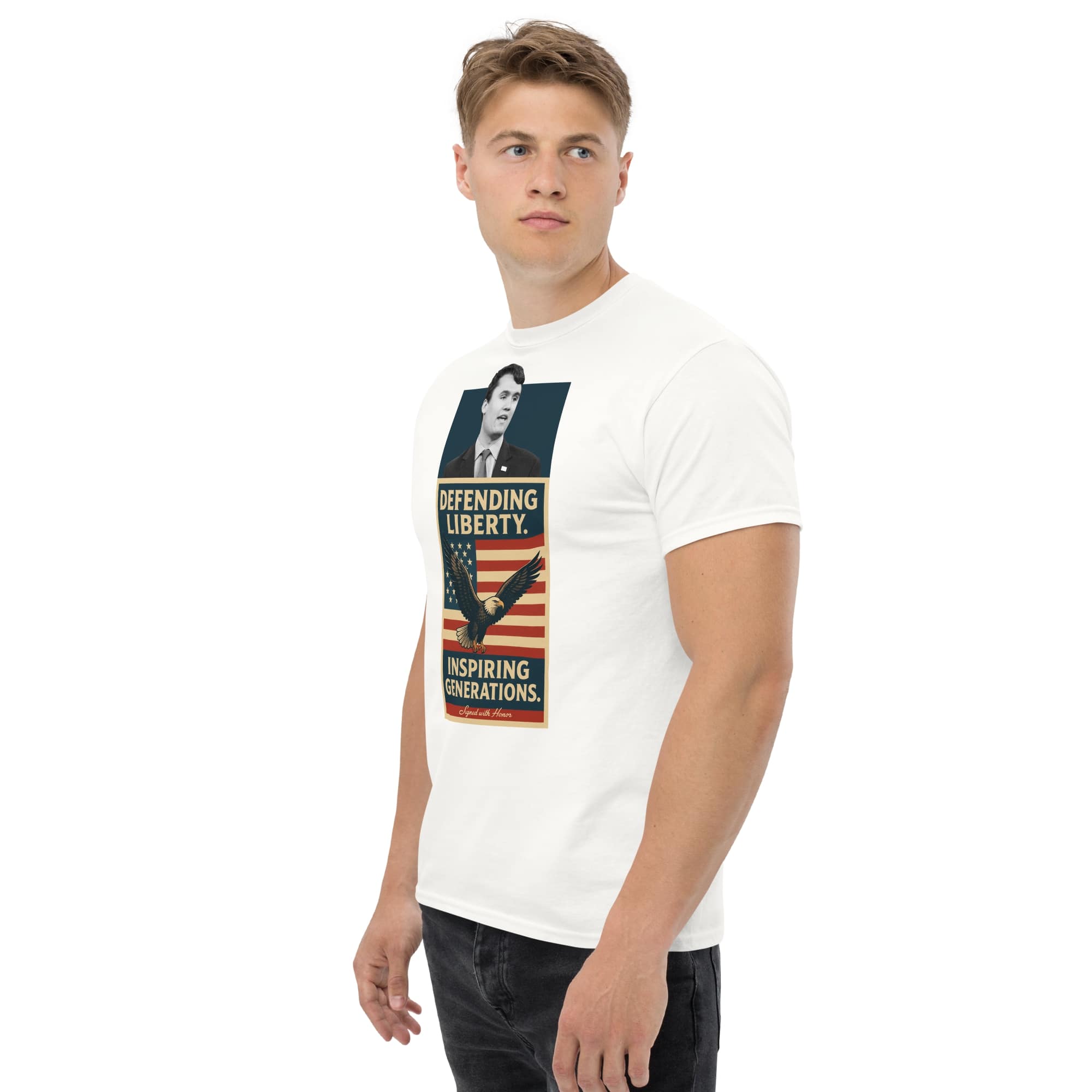 Charlie Kirk Defending Liberty Inspiring Generations Shirt T-Shirt - Tophatter Daily Deals