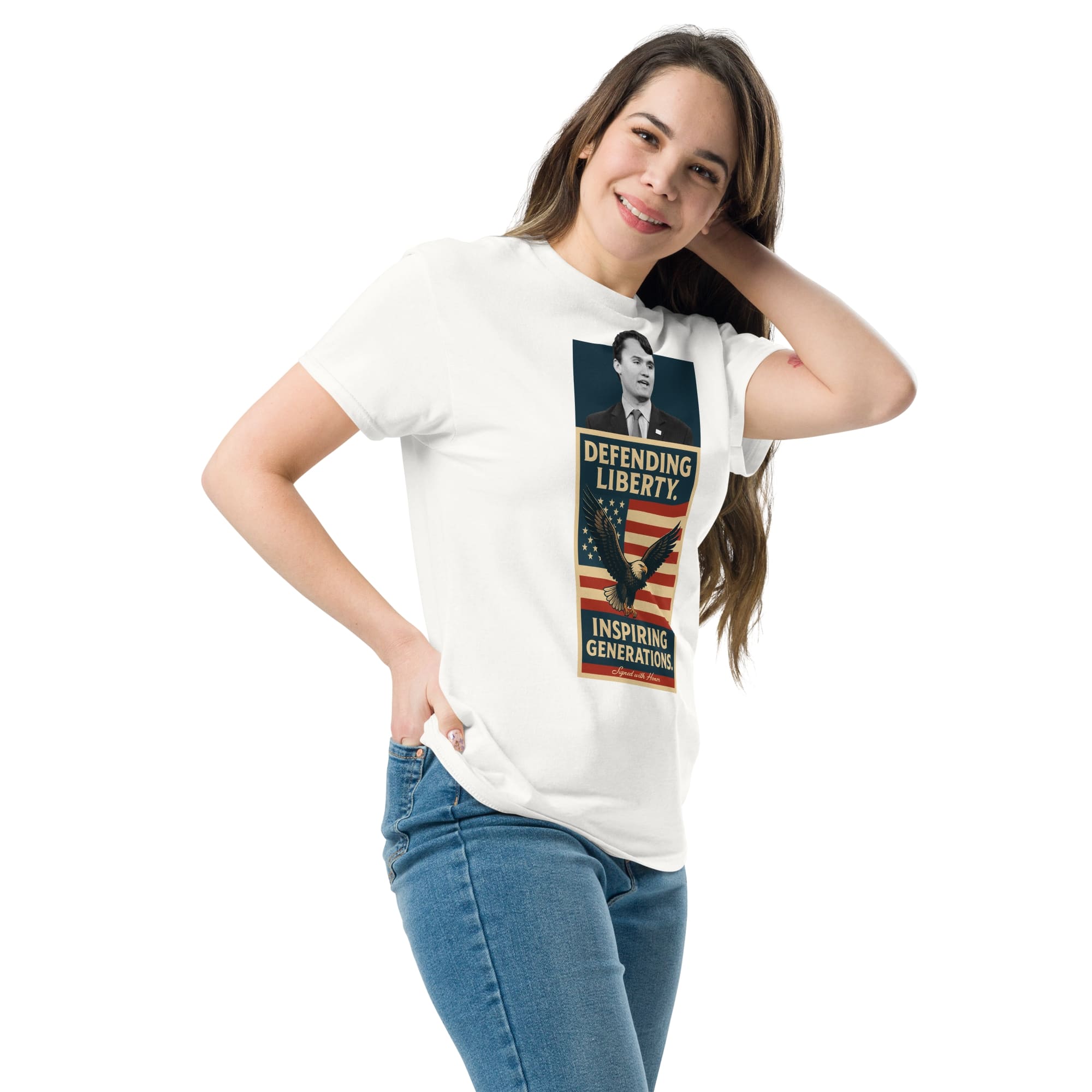 Charlie Kirk Defending Liberty Inspiring Generations Shirt T-Shirt - Tophatter Daily Deals