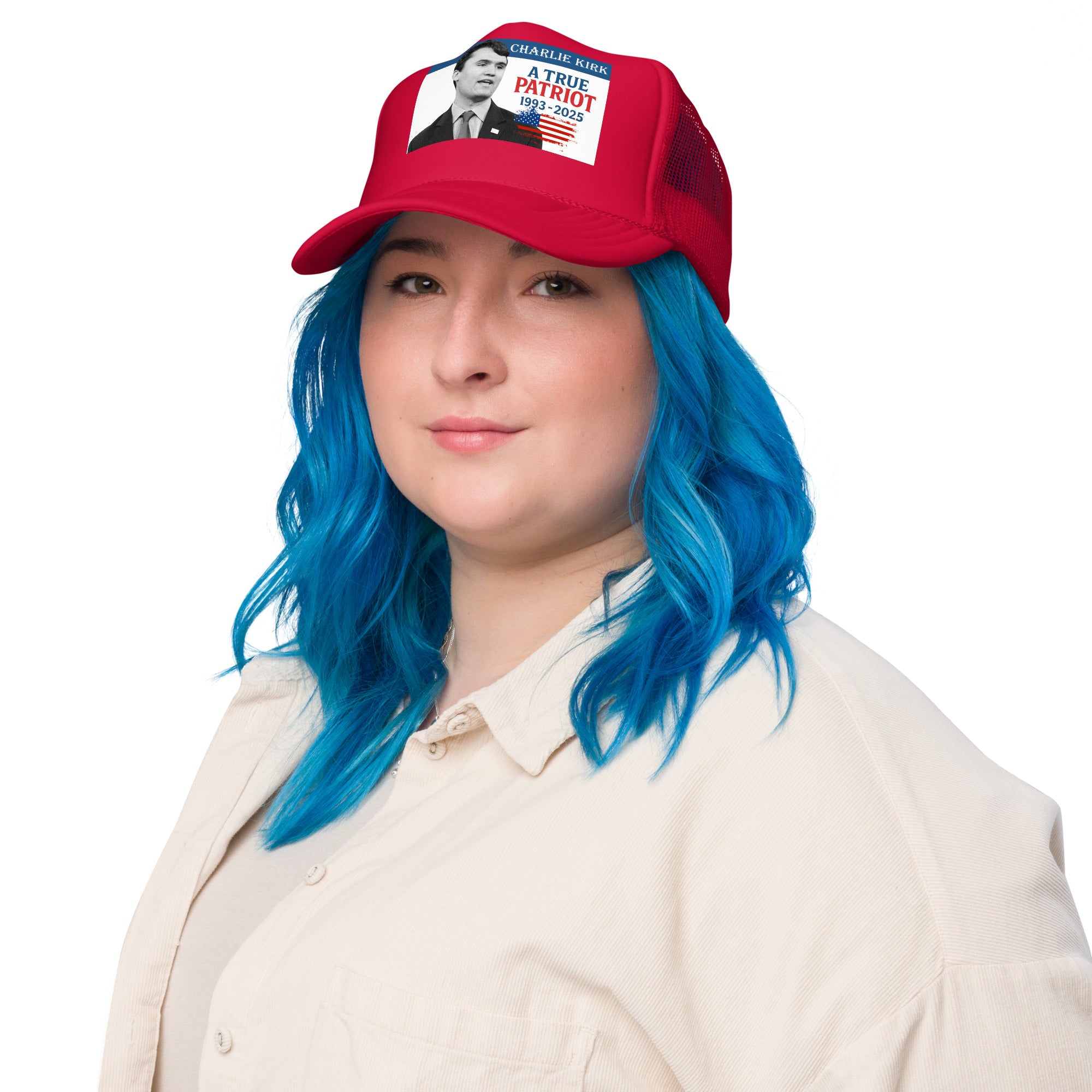 Charlie Kirk Trucker hat, True Patriot 1993-2025 Rip Memorial American Flag Trucker Cap Trucker Hat - Tophatter Daily Deals