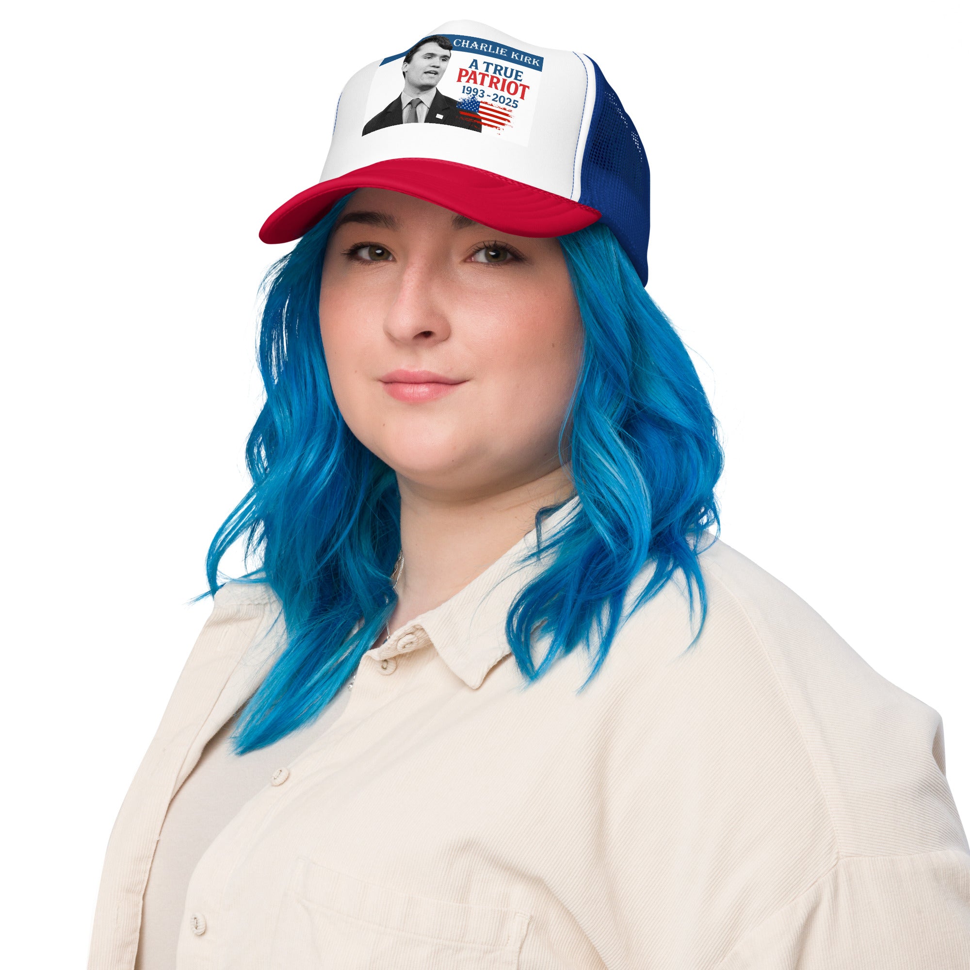 Charlie Kirk Trucker Hat, True Patriot 1993-2025 Rip Memorial American Flag Trucker Cap Trucker Hat - Tophatter Daily Deals