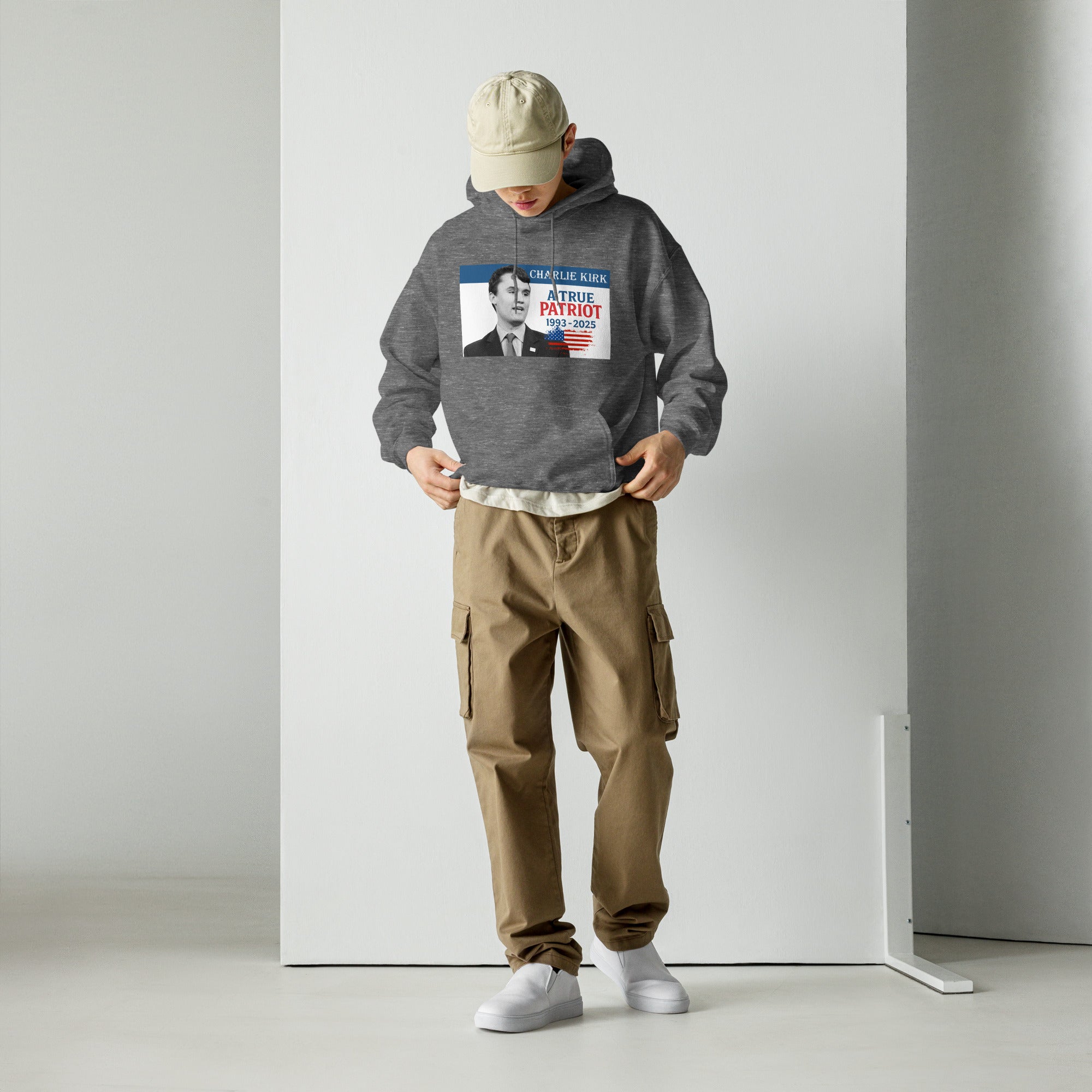 Charlie Kirk Hoodie, True Patriot 1993-2025 RIP Memorial American Flag Pullover Pullover - Tophatter Daily Deals