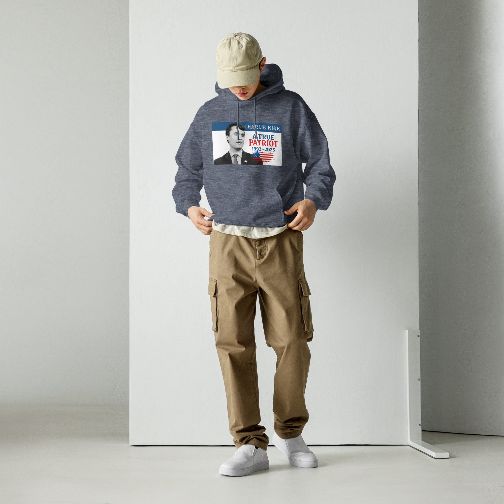 Charlie Kirk Hoodie, True Patriot 1993-2025 RIP Memorial American Flag Pullover Pullover - Tophatter Daily Deals