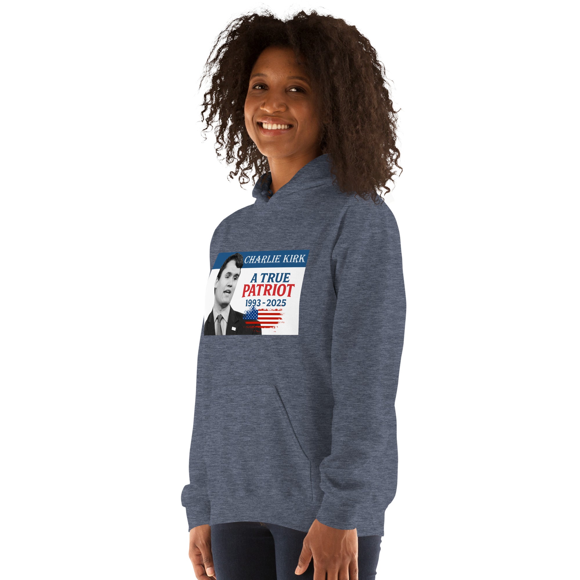 Charlie Kirk Hoodie, True Patriot 1993-2025 RIP Memorial American Flag Pullover Pullover - Tophatter Daily Deals