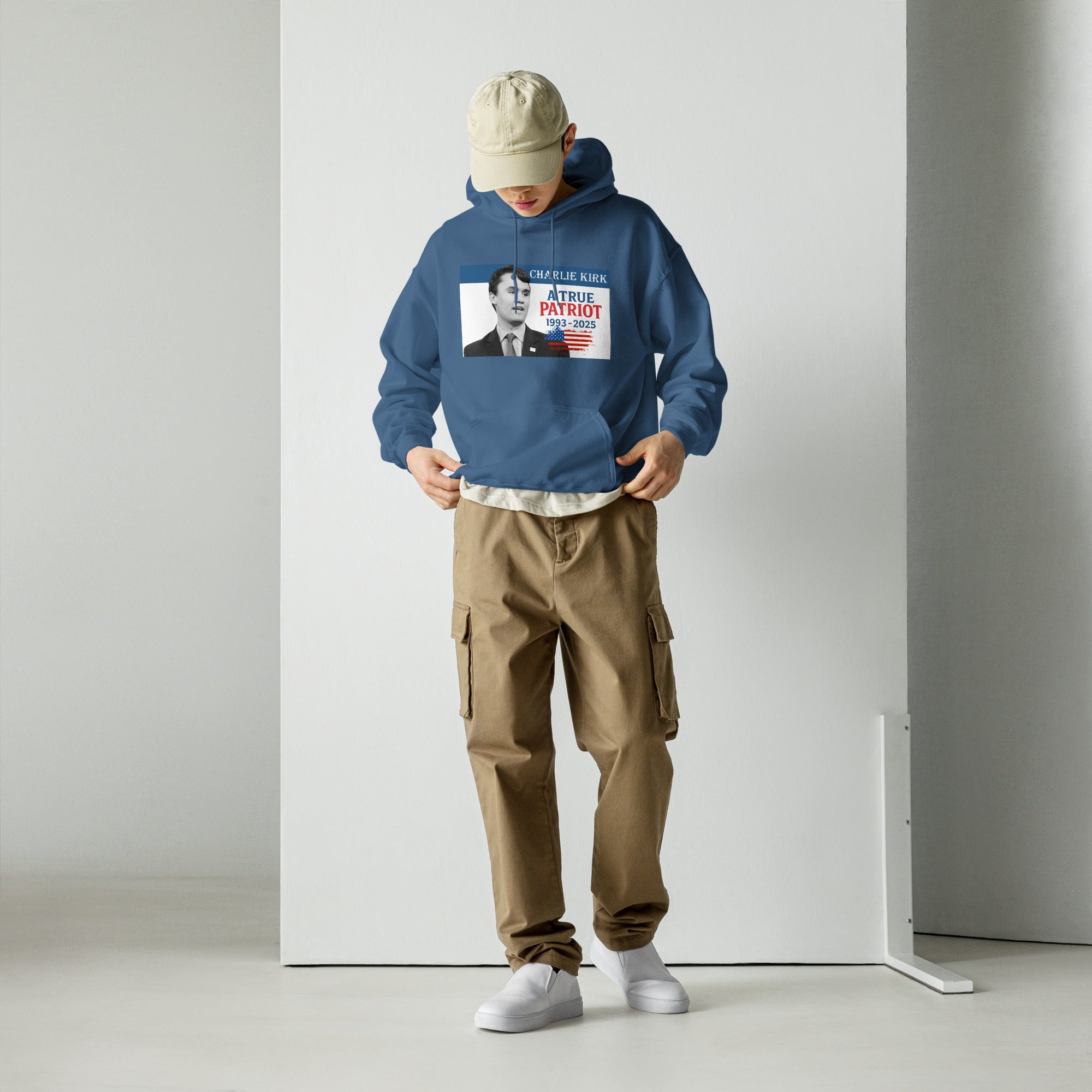 Charlie Kirk Hoodie, True Patriot 1993-2025 RIP Memorial American Flag Pullover Pullover - Tophatter Daily Deals