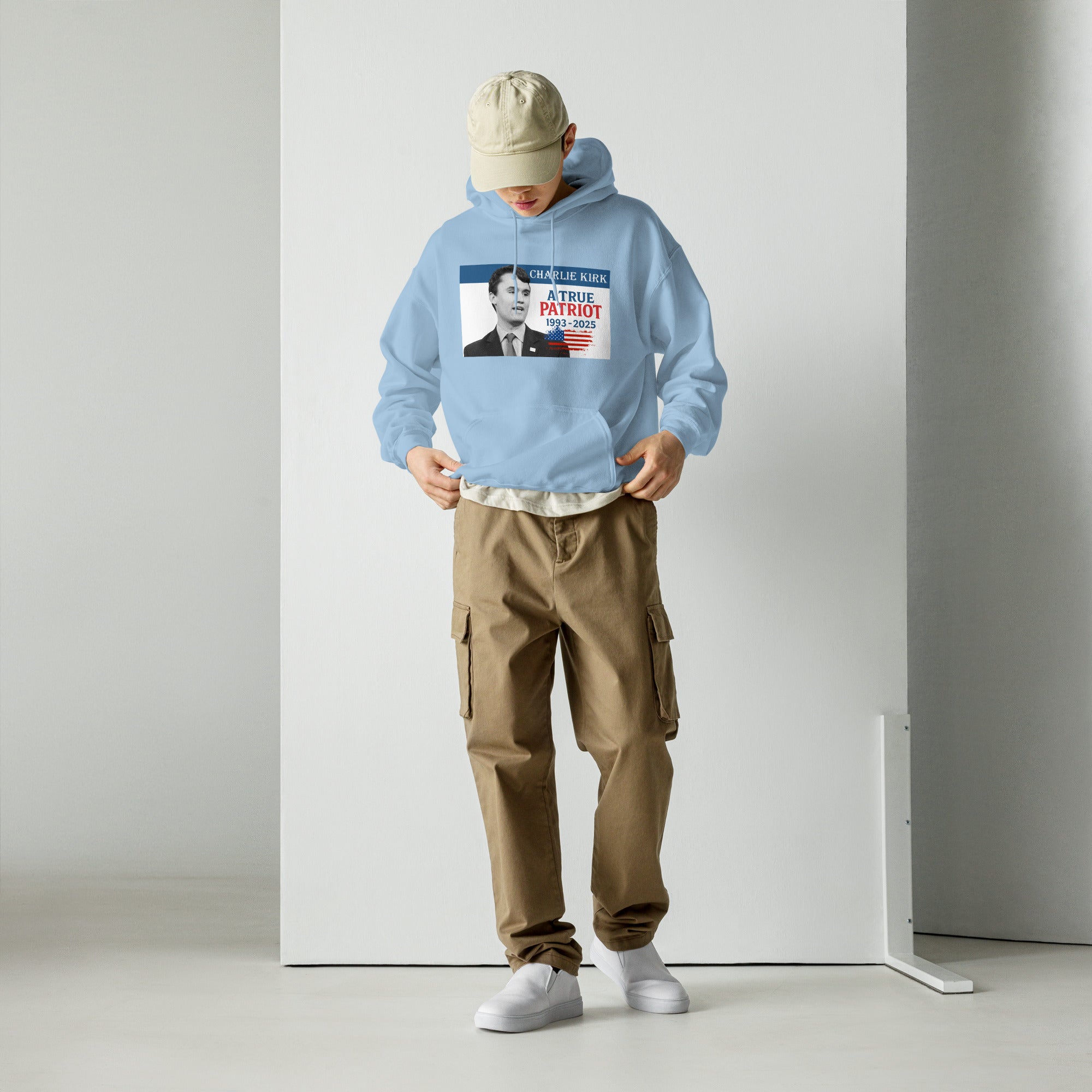 Charlie Kirk Hoodie, True Patriot 1993-2025 RIP Memorial American Flag Pullover Pullover - Tophatter Daily Deals