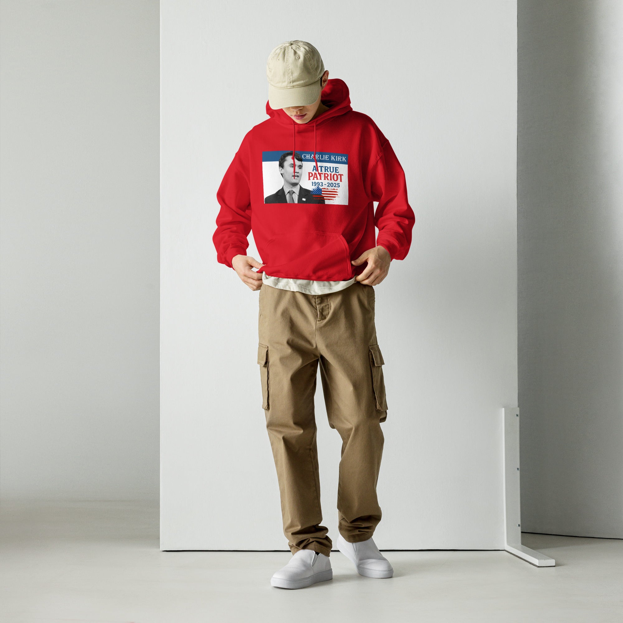 Charlie Kirk Hoodie, True Patriot 1993-2025 RIP Memorial American Flag Pullover Pullover - Tophatter Daily Deals