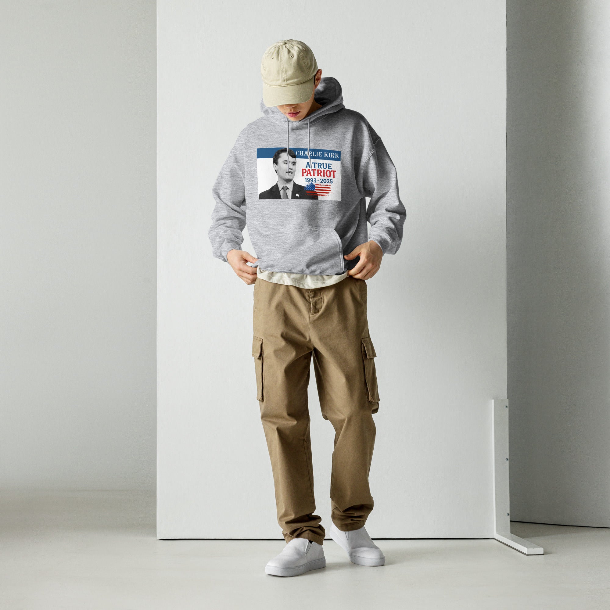 Charlie Kirk Hoodie, True Patriot 1993-2025 RIP Memorial American Flag Pullover Pullover - Tophatter Daily Deals