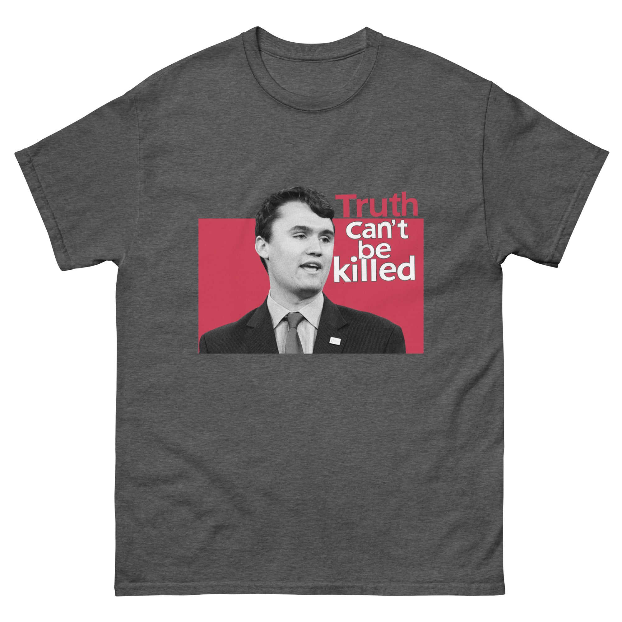Charlie Kirk Shirt, Truth Can't Be Killed T-Shirt Dark Heather T-Shirt - Tophatter Daily Deals