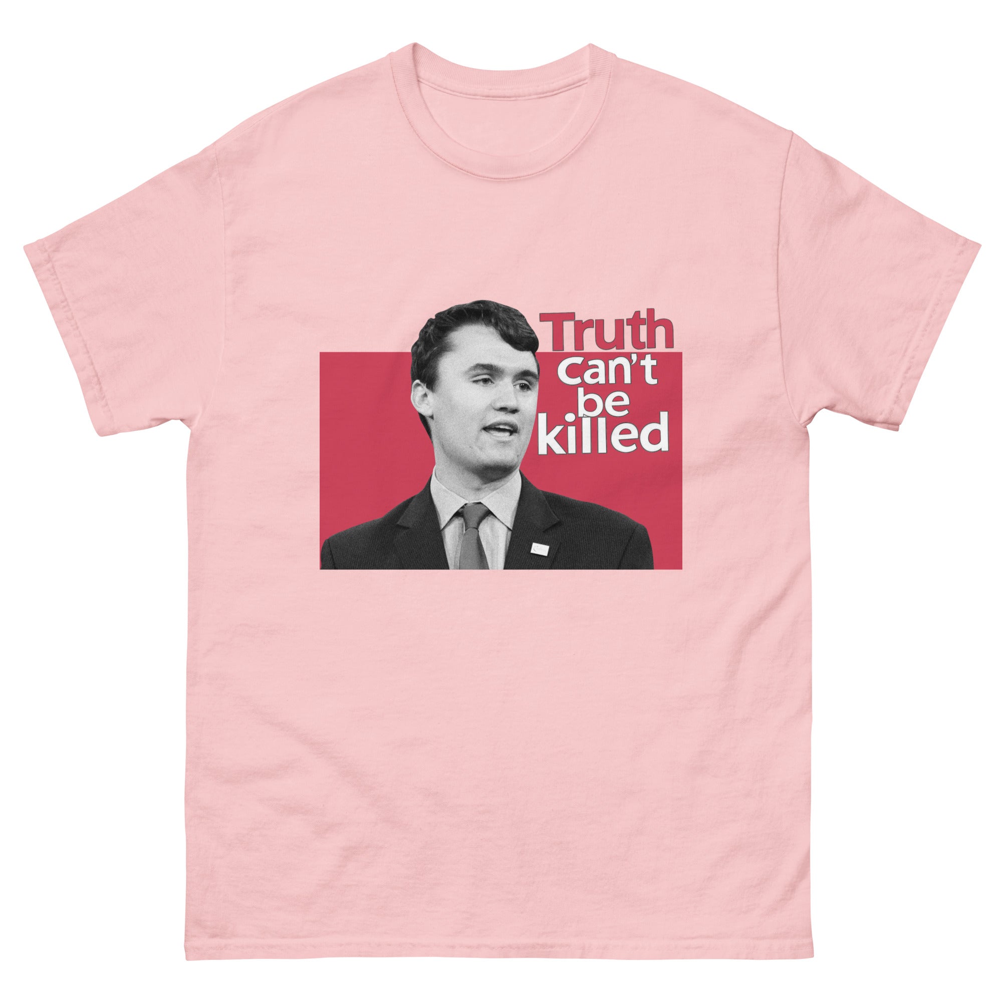 Charlie Kirk Shirt, Truth Can't Be Killed T-Shirt Light Pink T-Shirt - Tophatter Daily Deals