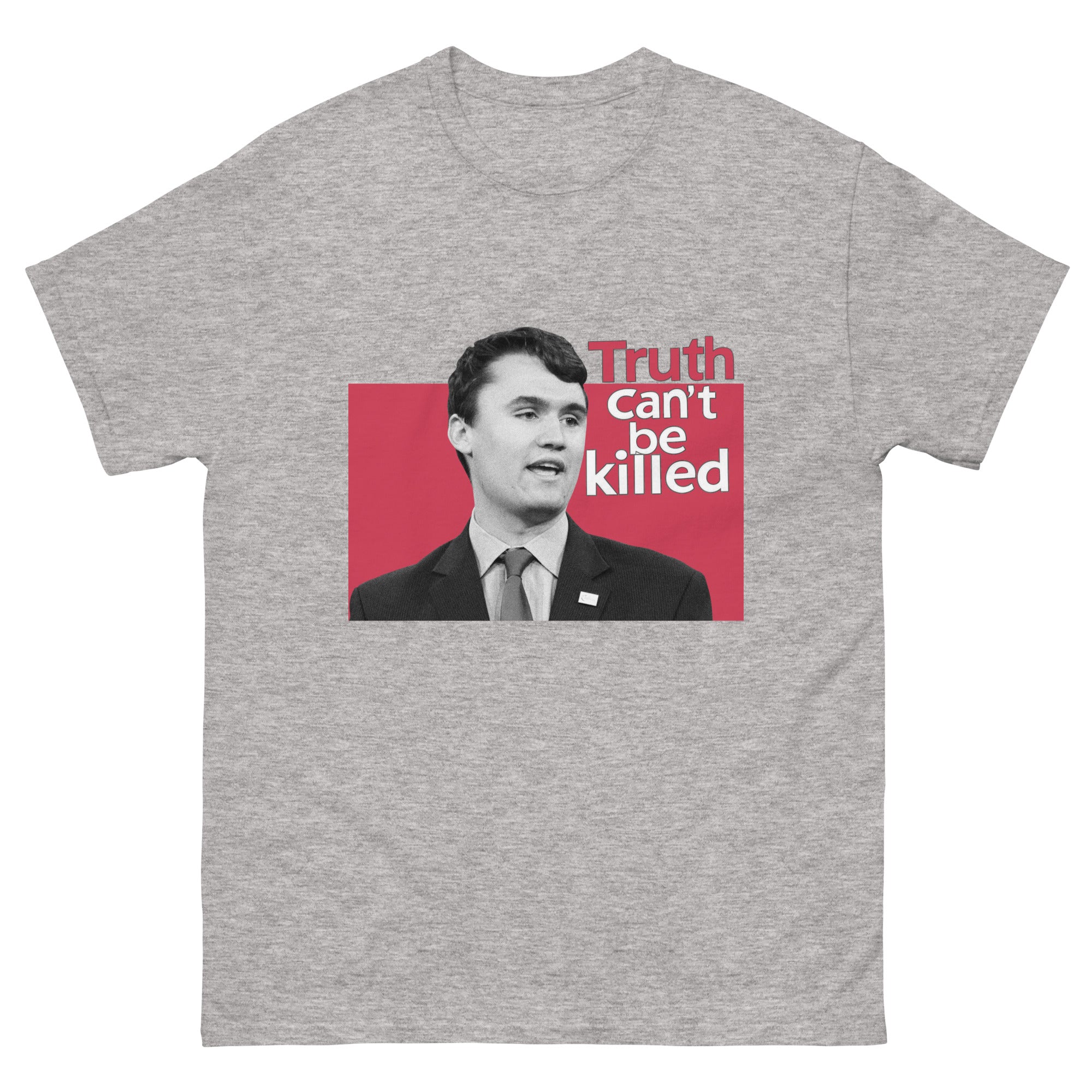 Charlie Kirk Shirt, Truth Can't Be Killed T-Shirt Sport Grey T-Shirt - Tophatter Daily Deals