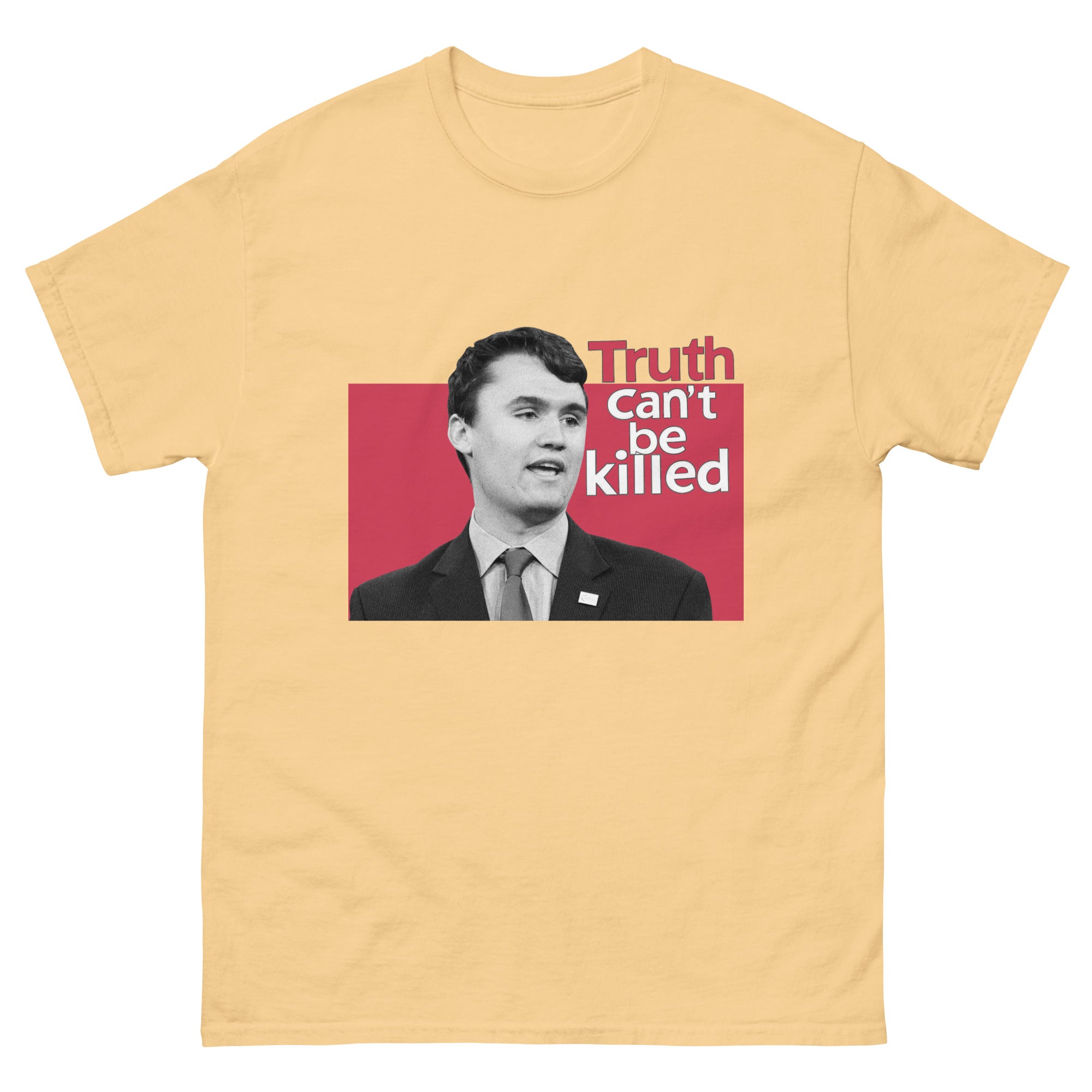 Charlie Kirk Shirt, Truth Can't Be Killed T-Shirt Yellow Haze T-Shirt - Tophatter Daily Deals