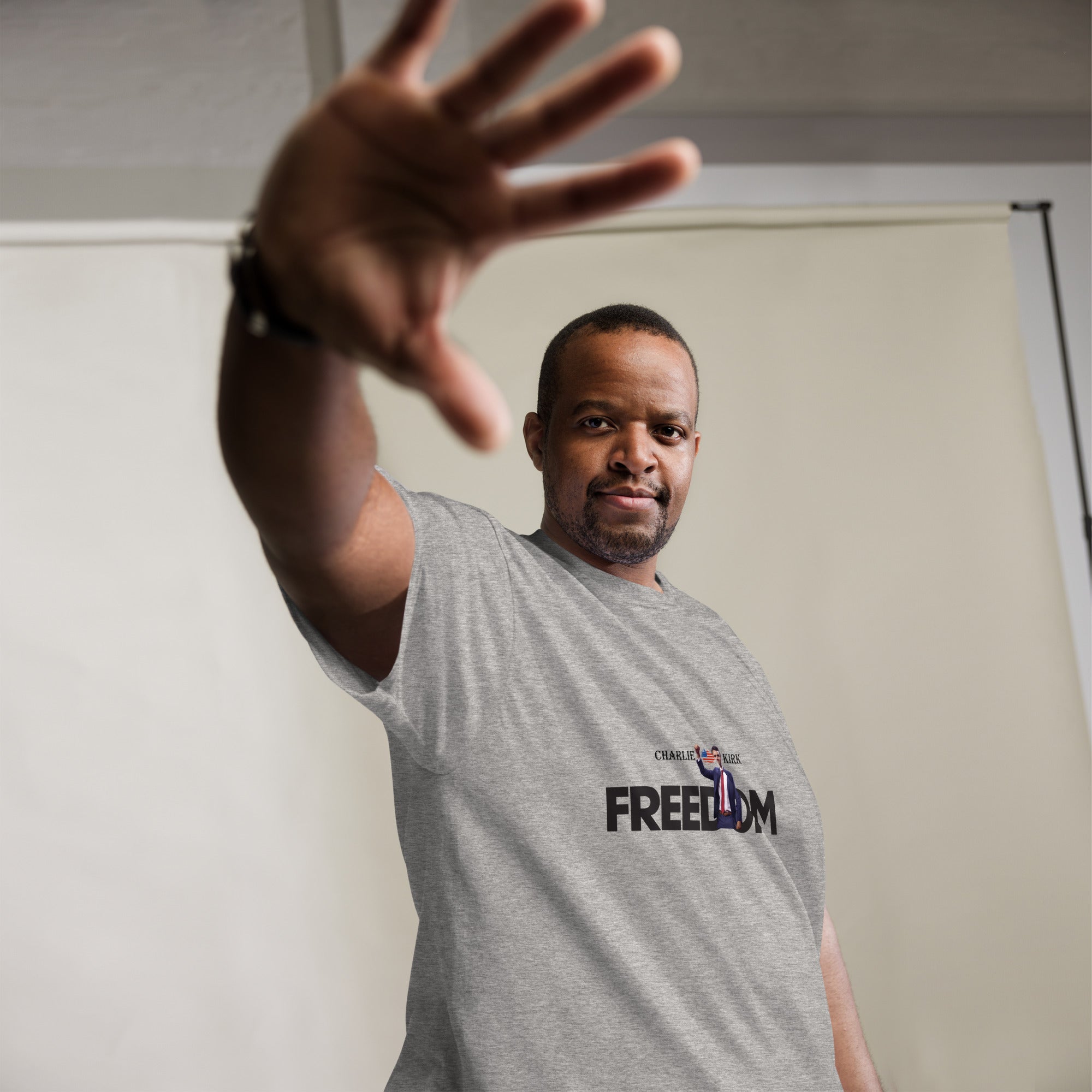 Charlie Kirk FREEDOM Shirt, RIP Memorial American Flag T-Shirt T-Shirt - Tophatter Daily Deals