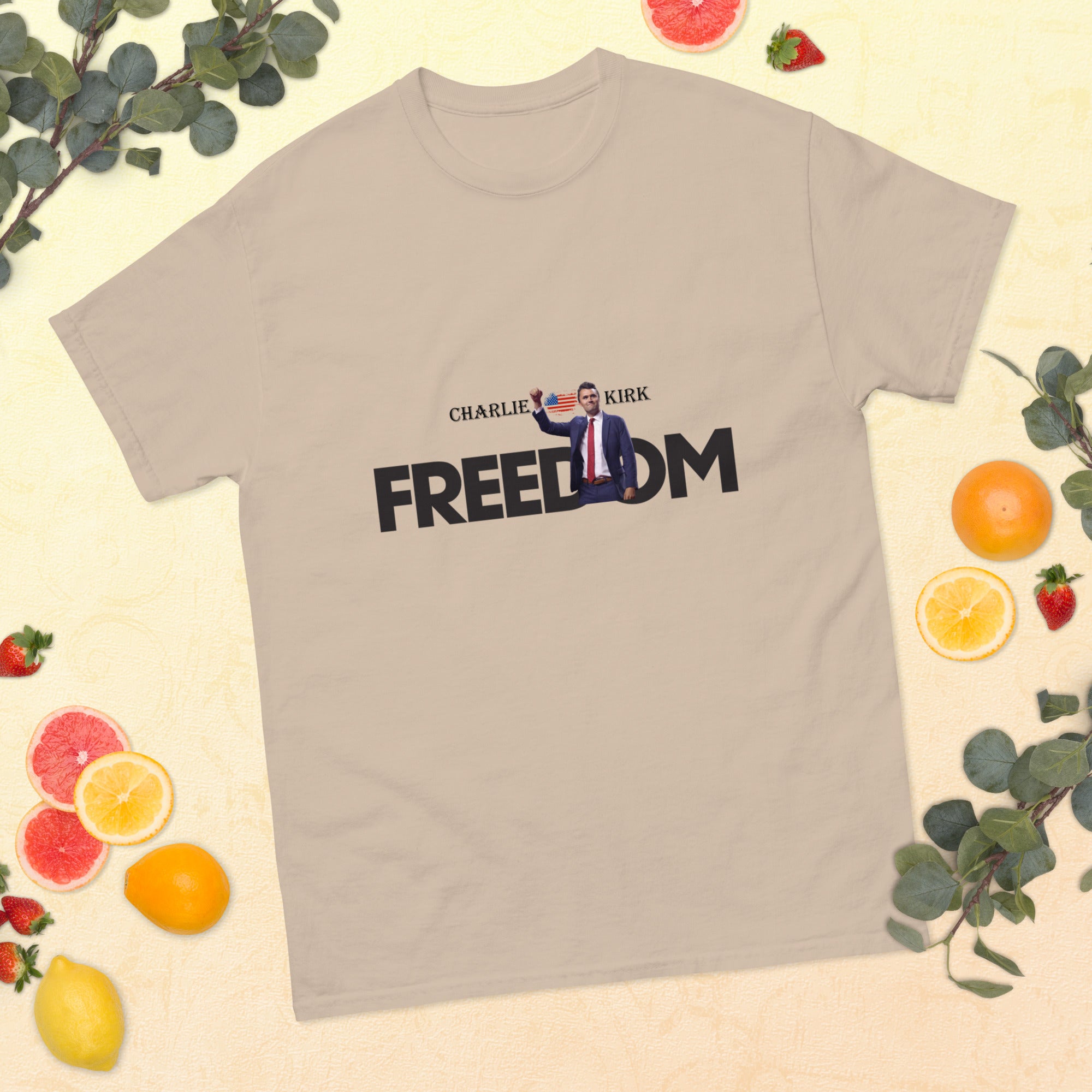 Charlie Kirk FREEDOM Shirt, RIP Memorial American Flag T-Shirt T-Shirt - Tophatter Daily Deals