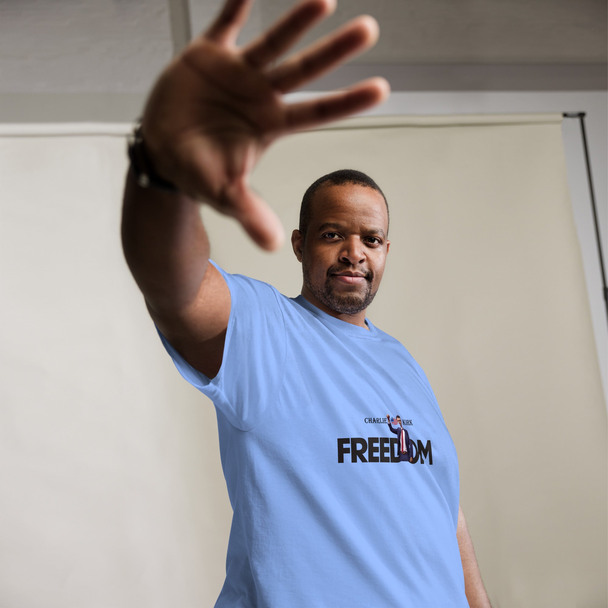 Charlie Kirk FREEDOM Shirt, RIP Memorial American Flag T-Shirt T-Shirt - Tophatter Daily Deals