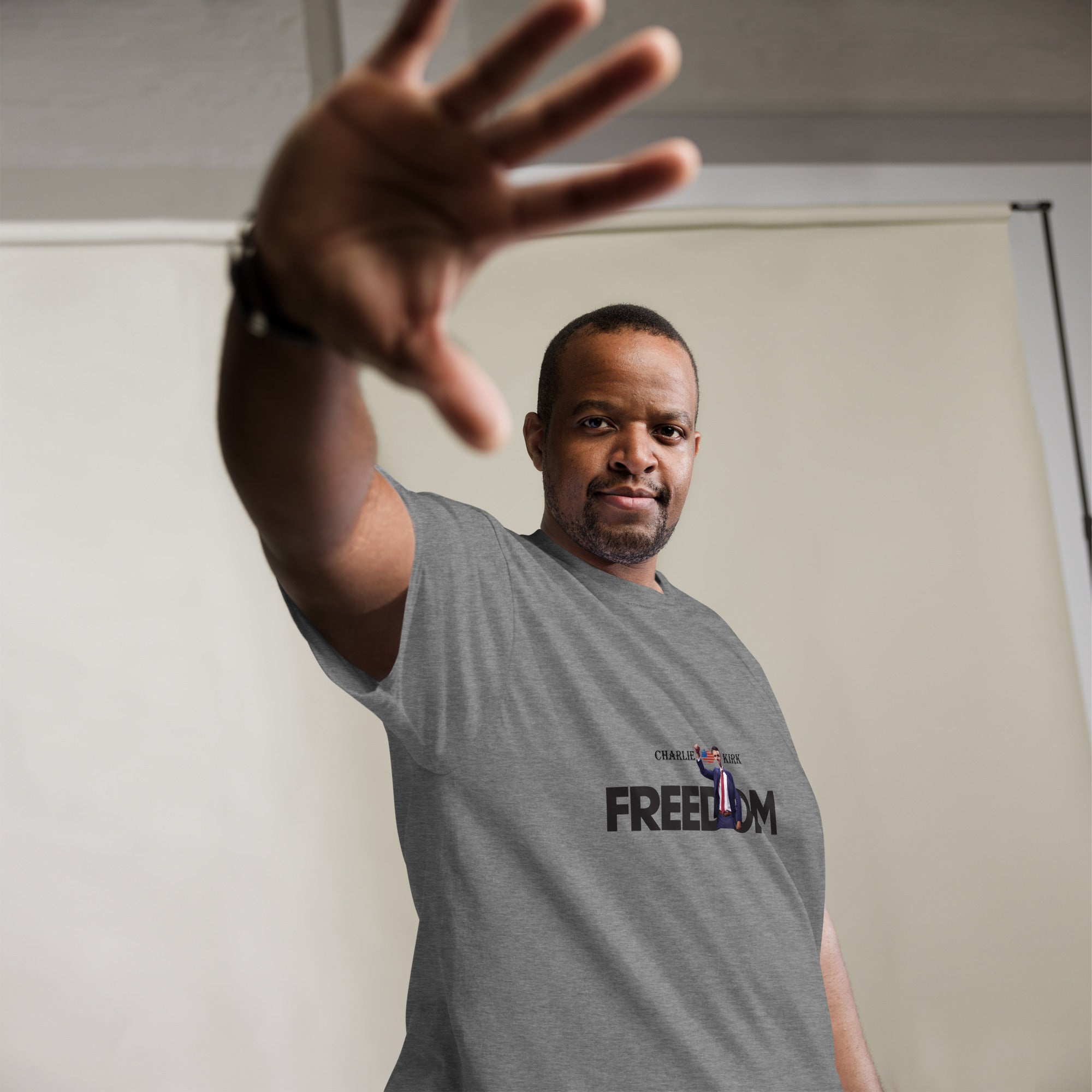 Charlie Kirk FREEDOM Shirt, RIP Memorial American Flag T-Shirt T-Shirt - Tophatter Daily Deals