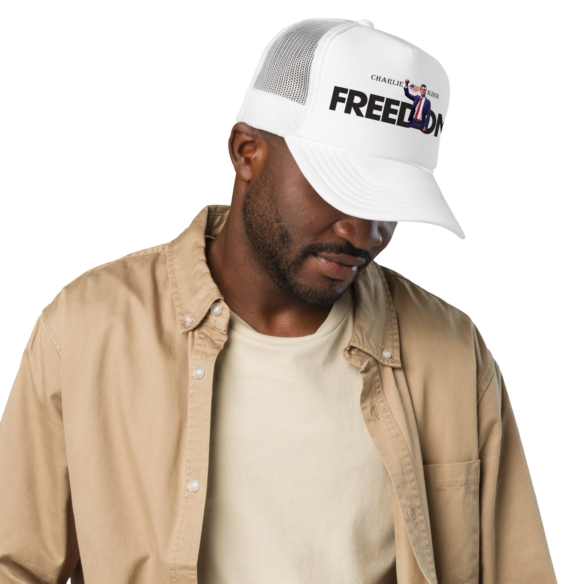 Charlie Kirk FREEDOM Trucker Hat, RIP Memorial American Flag Trucker Cap Trucker Hat - Tophatter Daily Deals