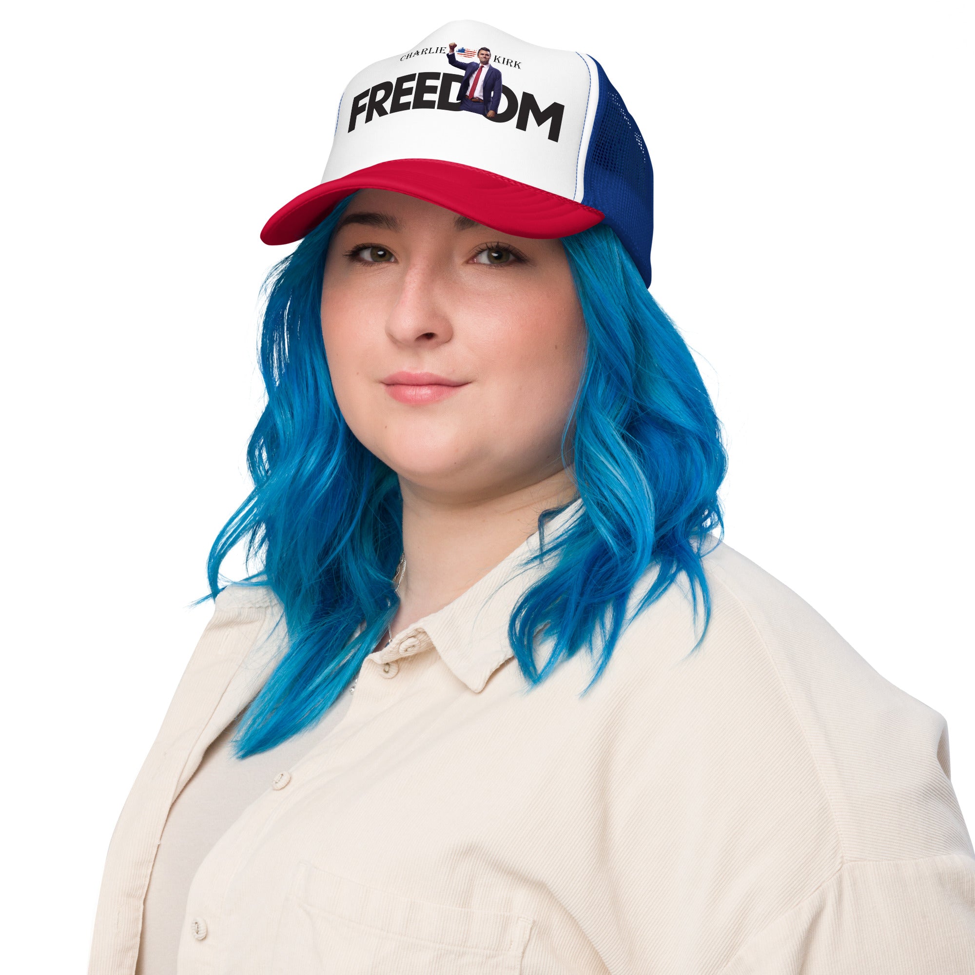 Charlie Kirk FREEDOM Trucker Hat, RIP Memorial American Flag Trucker Cap Trucker Hat - Tophatter Daily Deals
