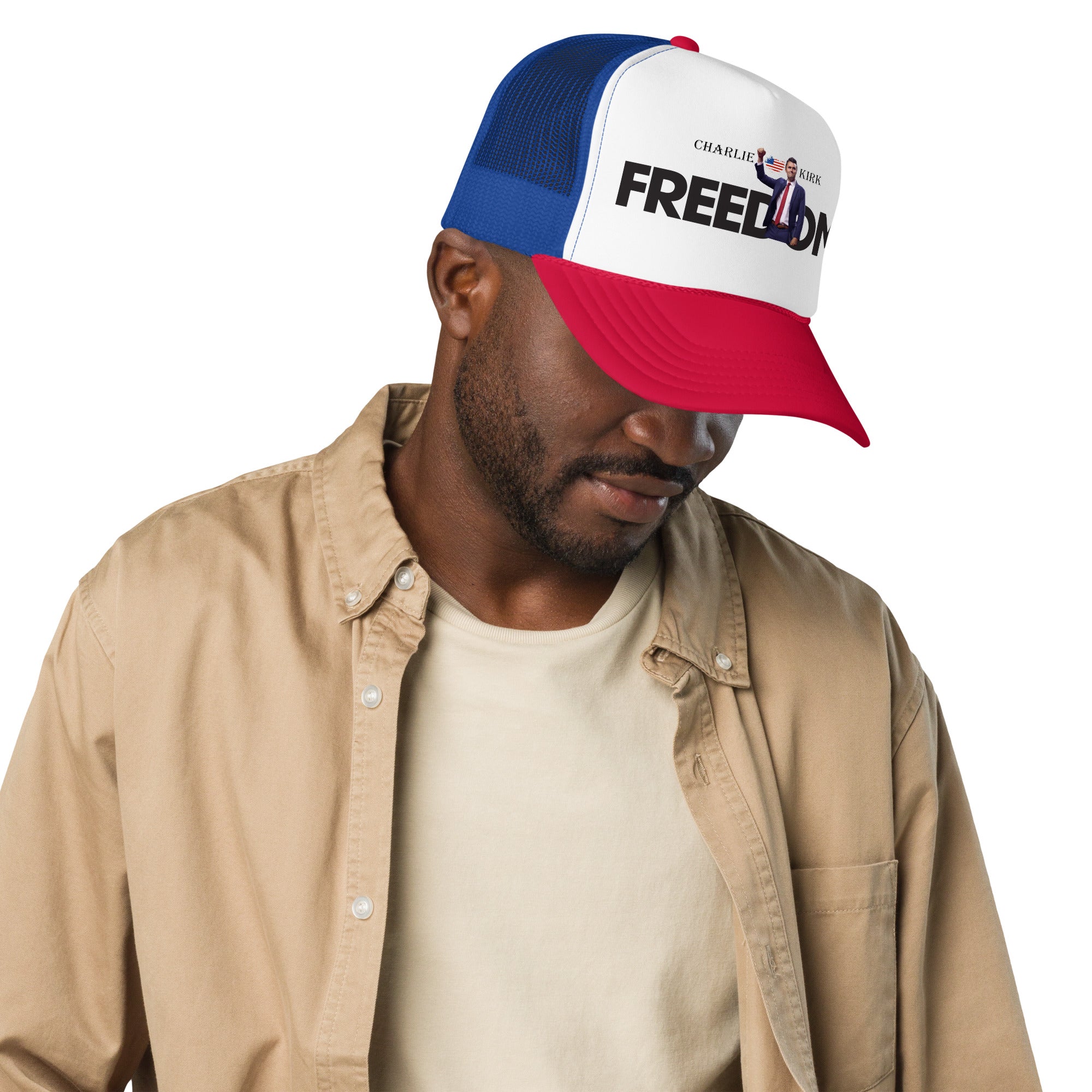 Charlie Kirk FREEDOM Trucker Hat, RIP Memorial American Flag Trucker Cap Trucker Hat - Tophatter Daily Deals
