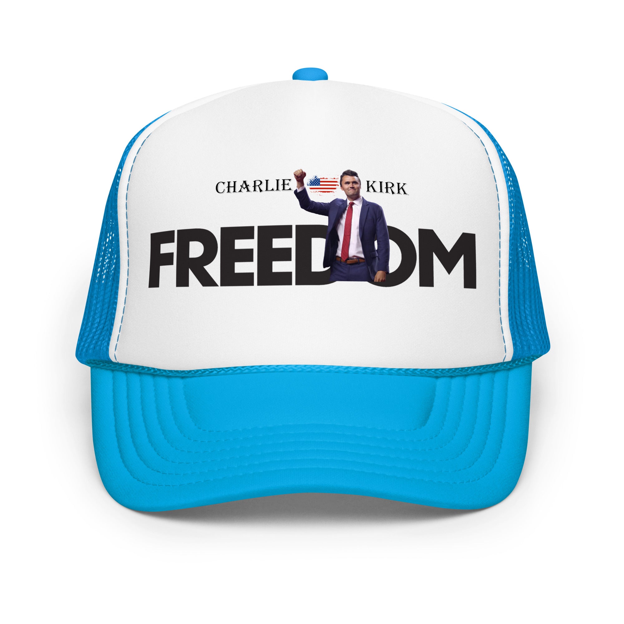 Charlie Kirk FREEDOM Trucker Hat, RIP Memorial American Flag Trucker Cap Trucker Hat - Tophatter Daily Deals