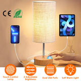 Touch Control Table Lamp 3-Way Dimmable Nightstand Beside Lamp Indoor Lighting - Tophatter Daily Deals