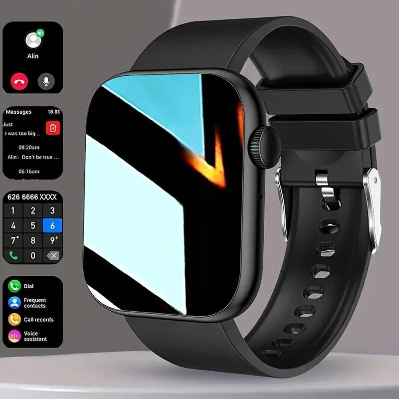 Touch Screen Dual Band Smartwatch Black Unbranded Smart Watch - Tophatter Daily Deals