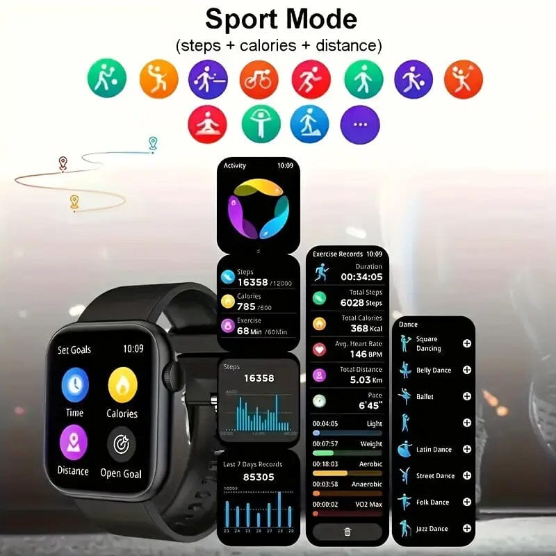 Touch Screen Dual Band Smartwatch Unbranded Smart Watch - Tophatter Daily Deals