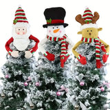 Traditional Wool Festive Christmas Tree Top Star and Snowman Decoration Christmas Decorations - Tophatter Daily Deals