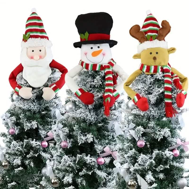 Traditional Wool Festive Christmas Tree Top Star and Snowman Decoration Christmas Decorations - Tophatter Daily Deals