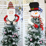 Traditional Wool Festive Christmas Tree Top Star and Snowman Decoration Christmas Decorations - Tophatter Daily Deals