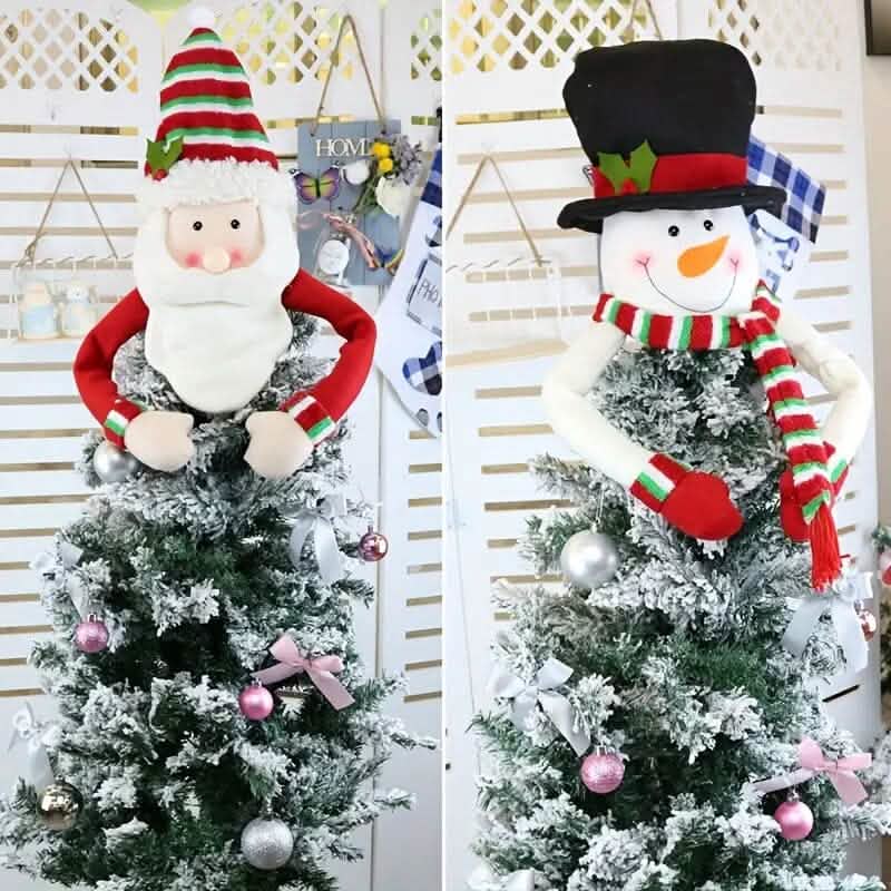 Traditional Wool Festive Christmas Tree Top Star and Snowman Decoration Christmas Decorations - Tophatter Daily Deals