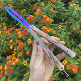 Blunt Blade Stainless Steel 3D Spider Relief Balisong Butterfly Knife Trainer Trainer B - Tophatter Daily Deals