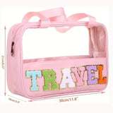 Transparent Letter Pattern Makeup Bag with Handle Beauty & Personal Care - Tophatter Daily Deals