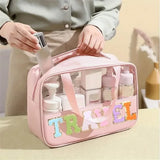 Transparent Letter Pattern Makeup Bag with Handle Beauty & Personal Care - Tophatter Daily Deals