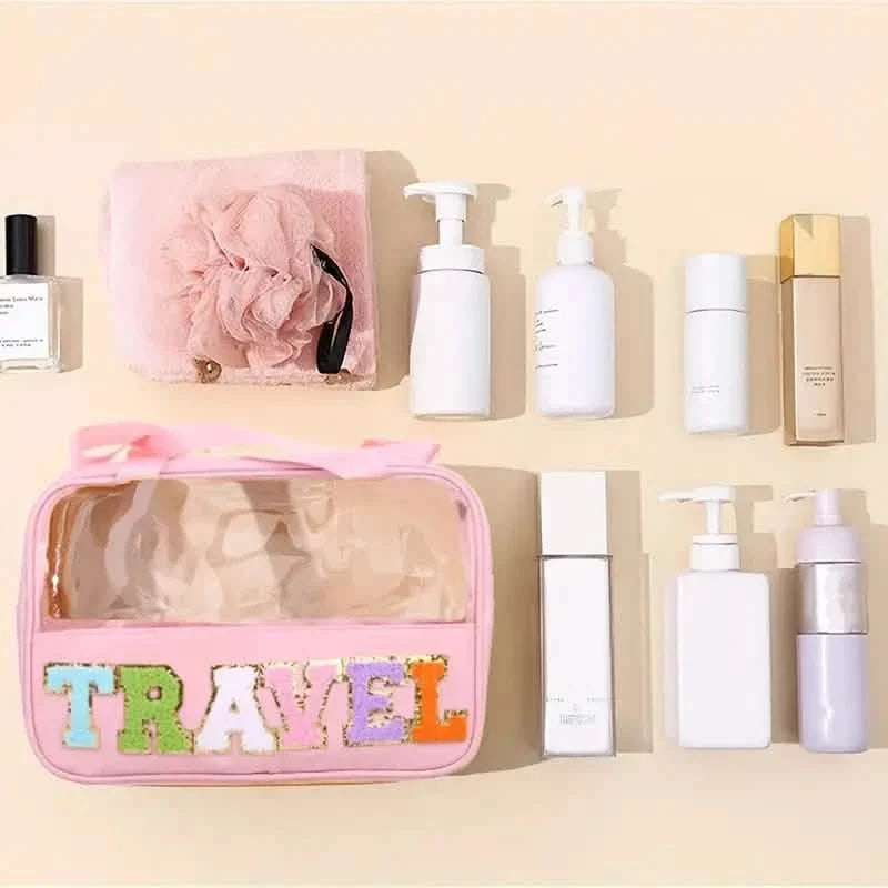 Transparent Letter Pattern Makeup Bag with Handle Beauty & Personal Care - Tophatter Daily Deals