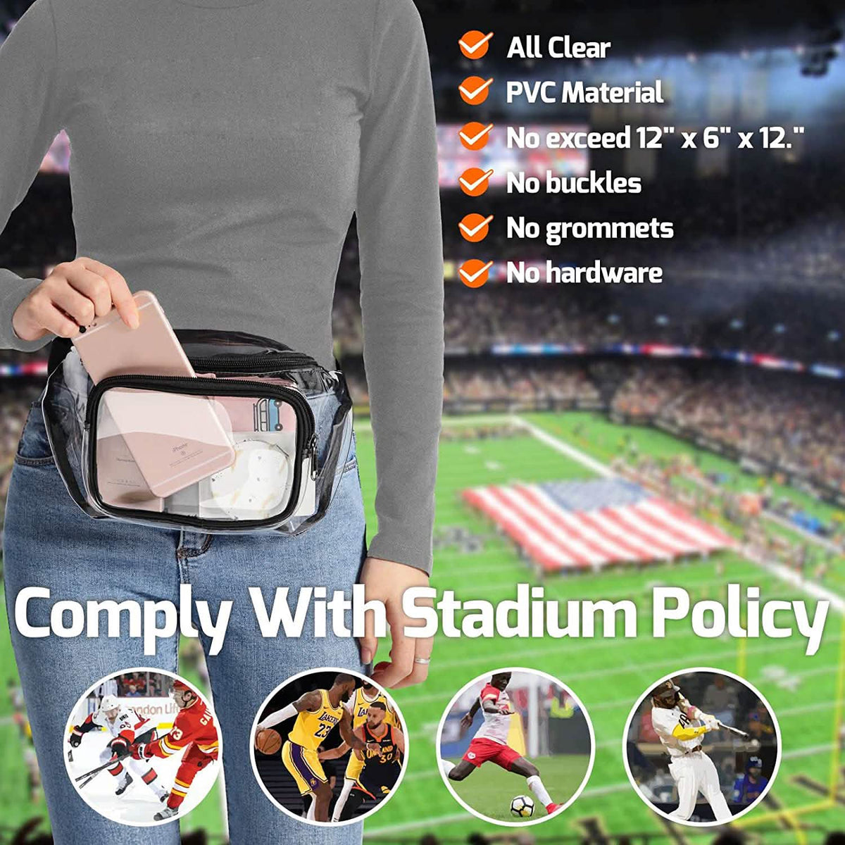 Transparent Waterproof Waist Bag Handbags & Wallets - Tophatter Daily Deals