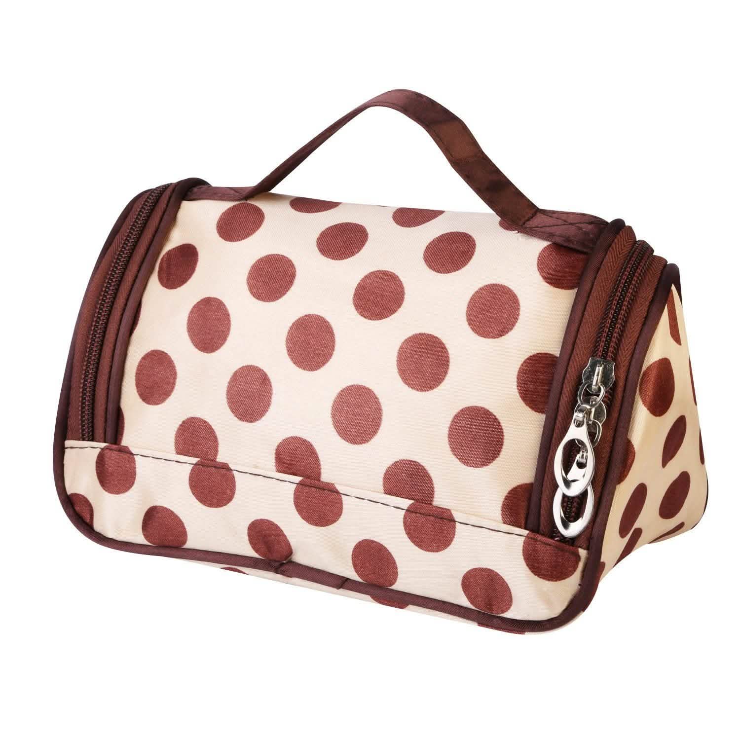 Travel Makeup Bag Portable Cosmetic Organizer with Cosmetic Mirror Beauty & Personal Care - Tophatter Daily Deals