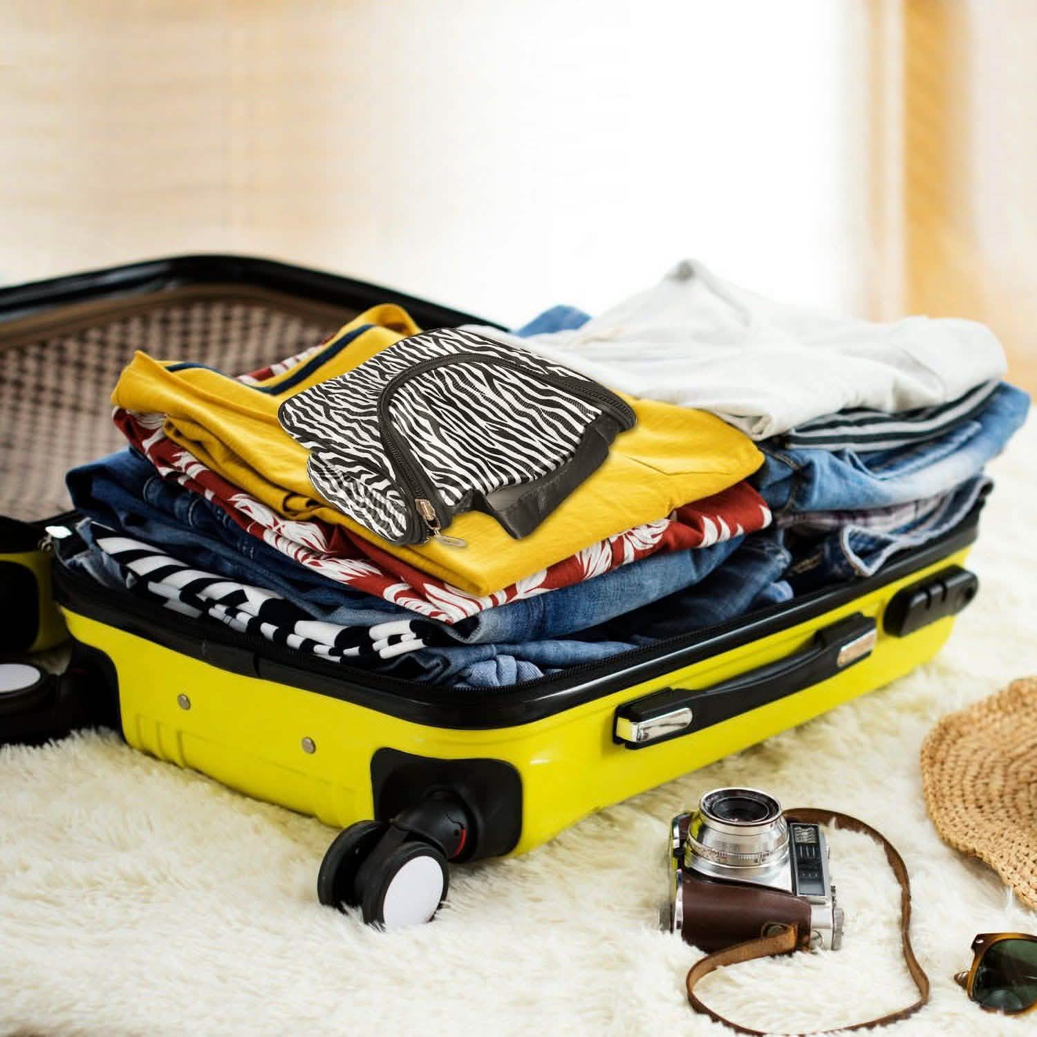 Travel Makeup Bag Portable Cosmetic Organizer with Cosmetic Mirror Beauty & Personal Care - Tophatter Daily Deals