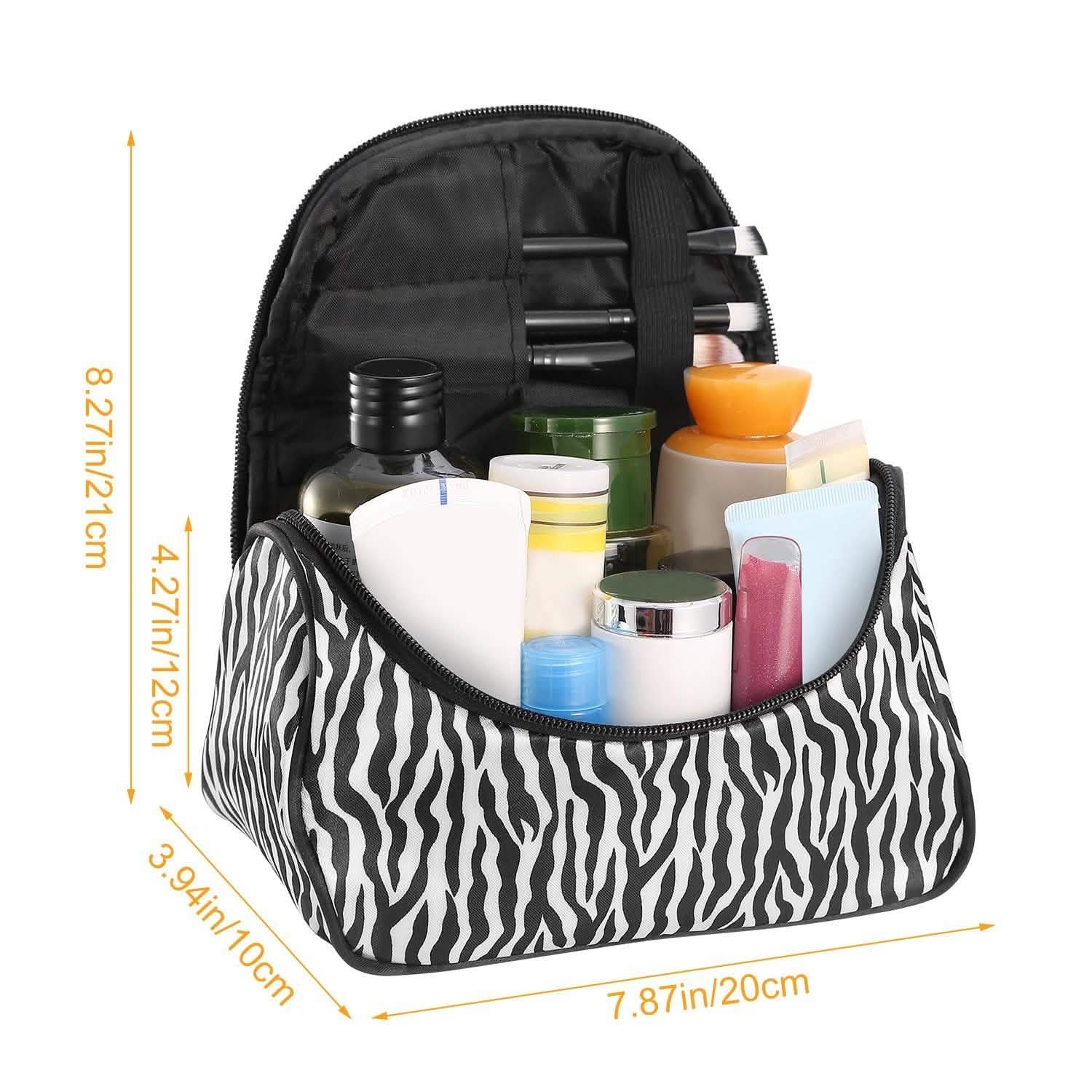 Travel Makeup Bag Portable Cosmetic Organizer with Cosmetic Mirror Beauty & Personal Care - Tophatter Daily Deals