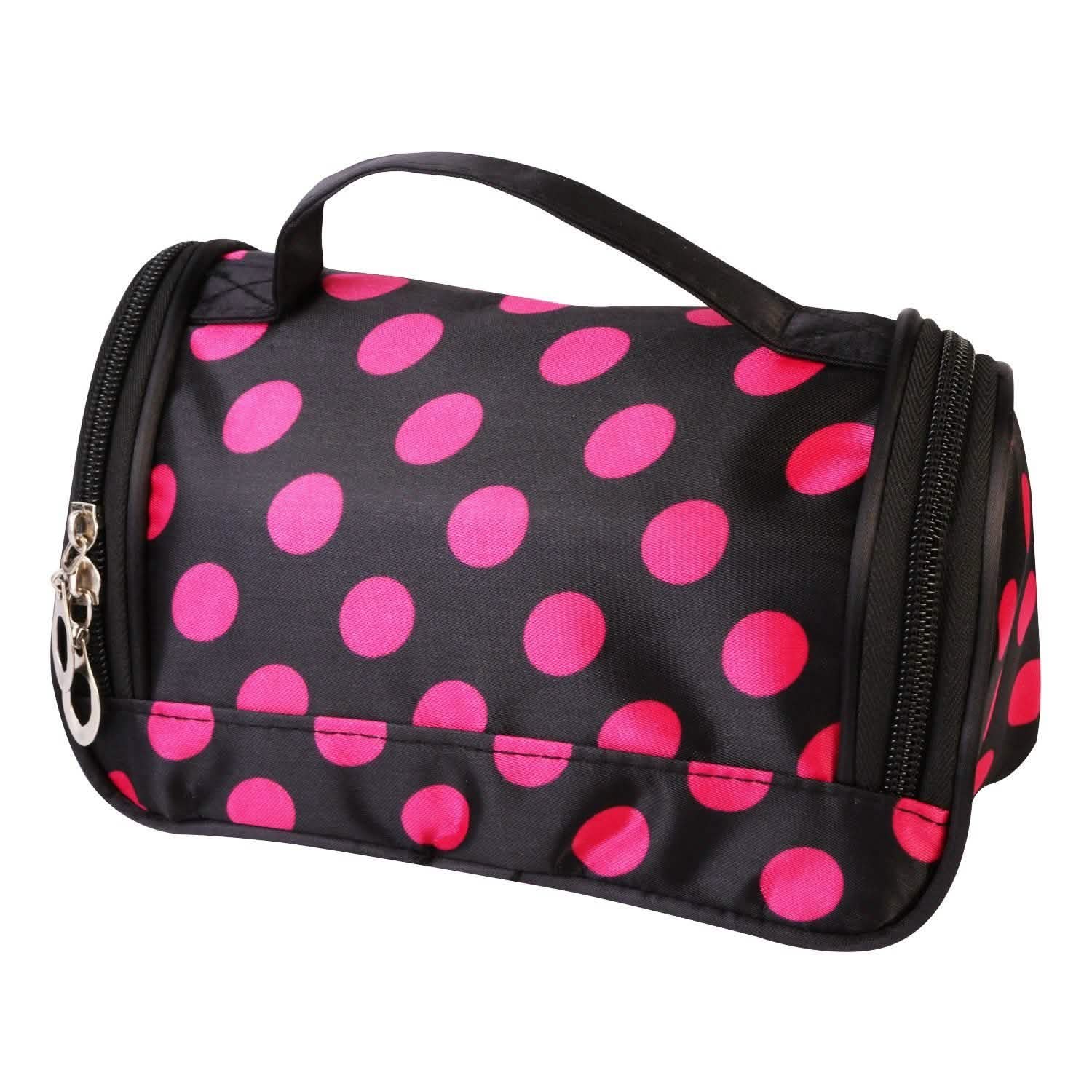 Travel Makeup Bag Portable Cosmetic Organizer with Cosmetic Mirror Beauty & Personal Care - Tophatter Daily Deals